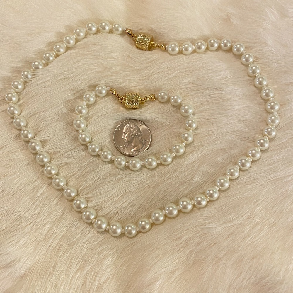 Vtg Regency Formal Glass Bead Necklace‎ Bracelet Rockabilly Retro Romantic 6504 - Picture 3 of 9